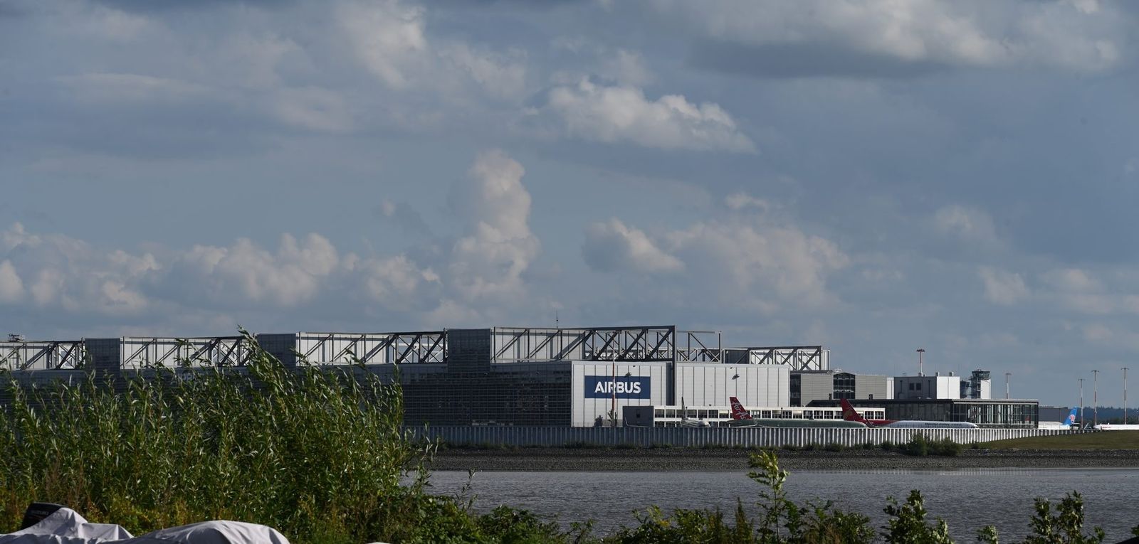Airbus aircraft assembly facility in Hamburg, Germany