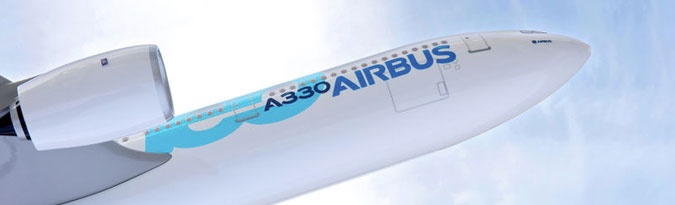 Aircraft in flight representing sales representation