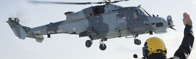 Royal Navy Wildcat helicopter on operations